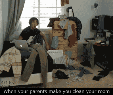엄마의 검문검색에 대비한 위장전술.gif